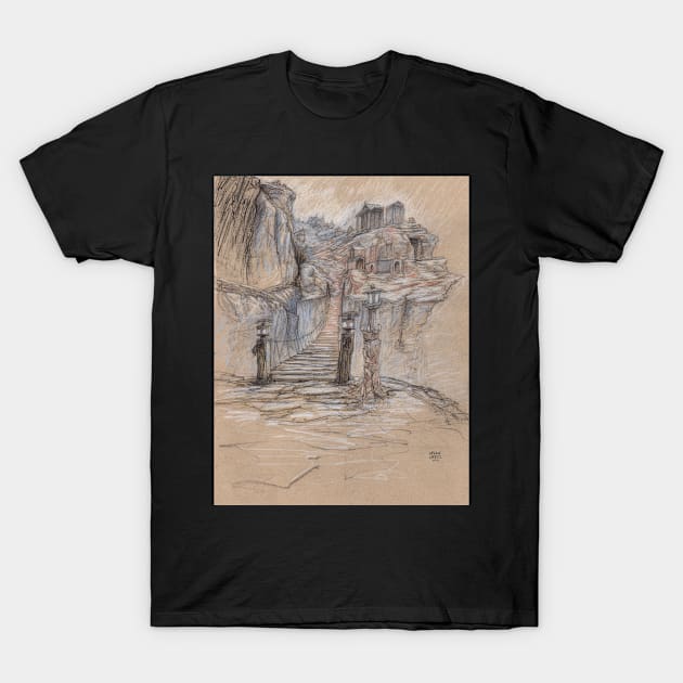 The Broke Bridge Pass T-Shirt by ethanharrisart